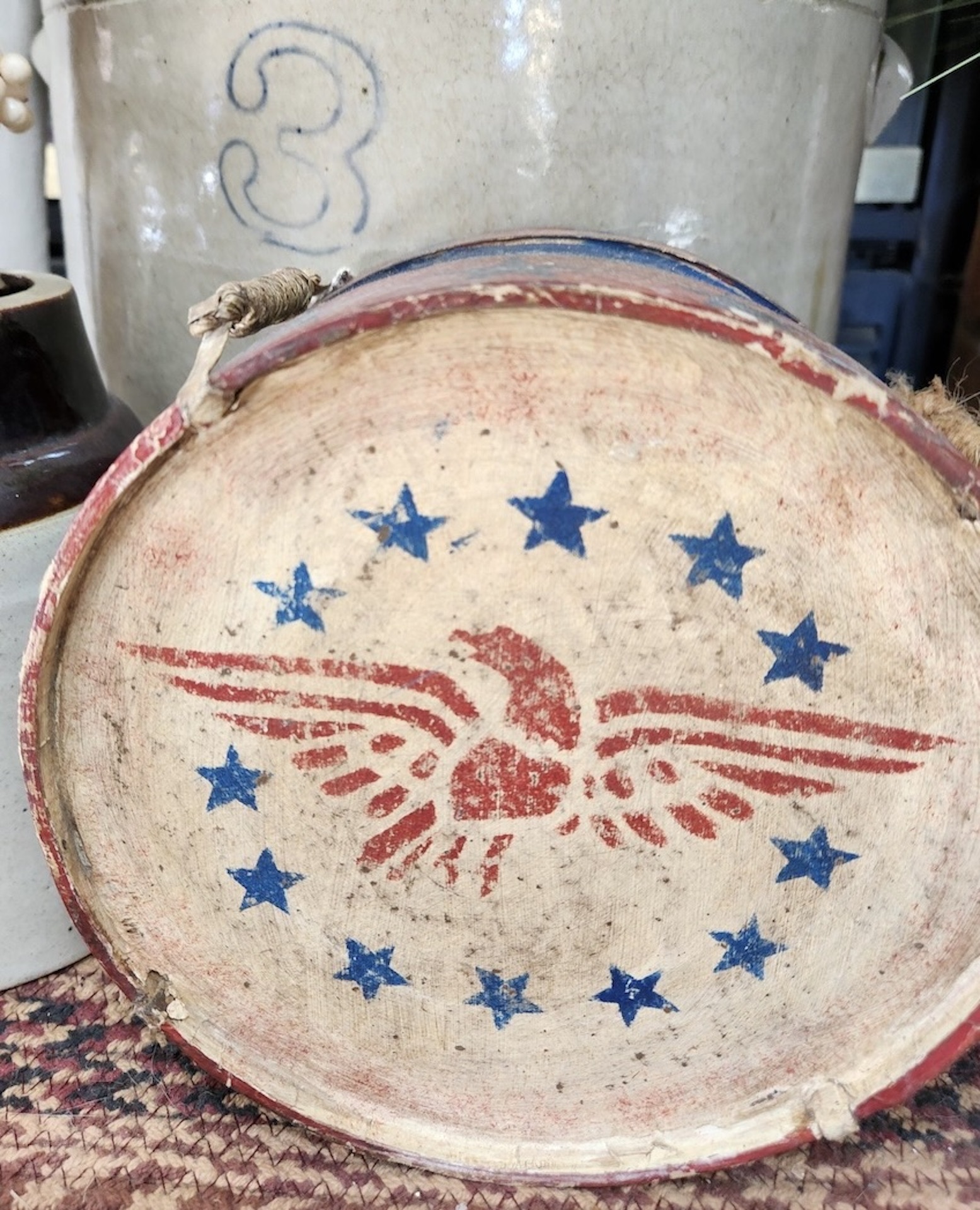 Americana Hand painted Toy Drum