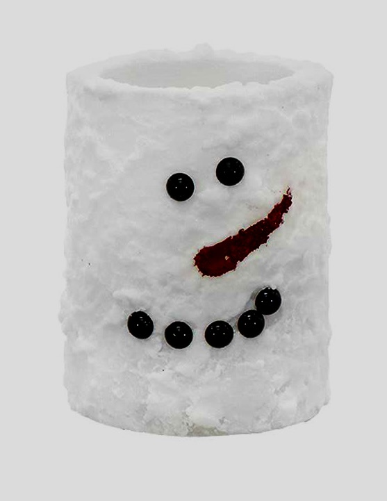 CANDLE (LED) Snowman Pillar Timer Candle