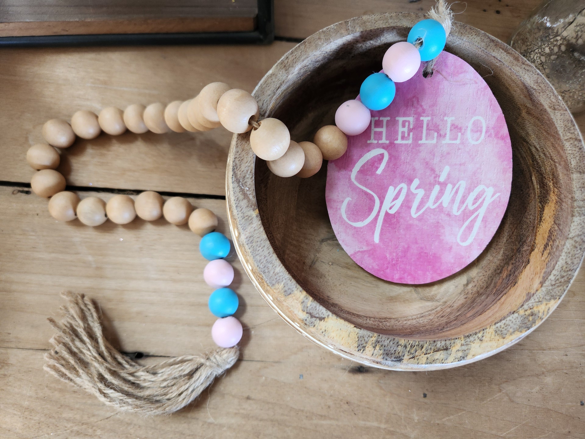 Hello Spring bead garland
