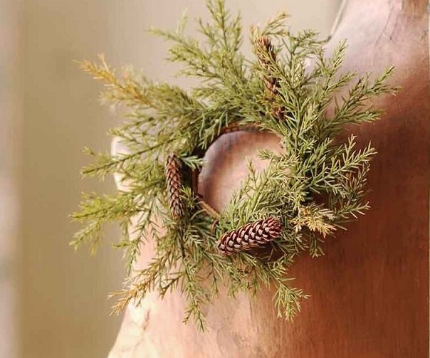 candle ring - prickly pine 6"