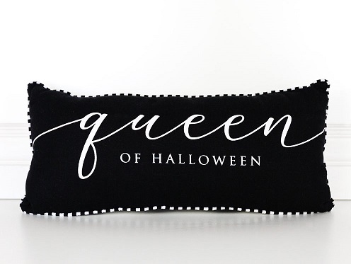 Queen of Halloween pillow (reversible)