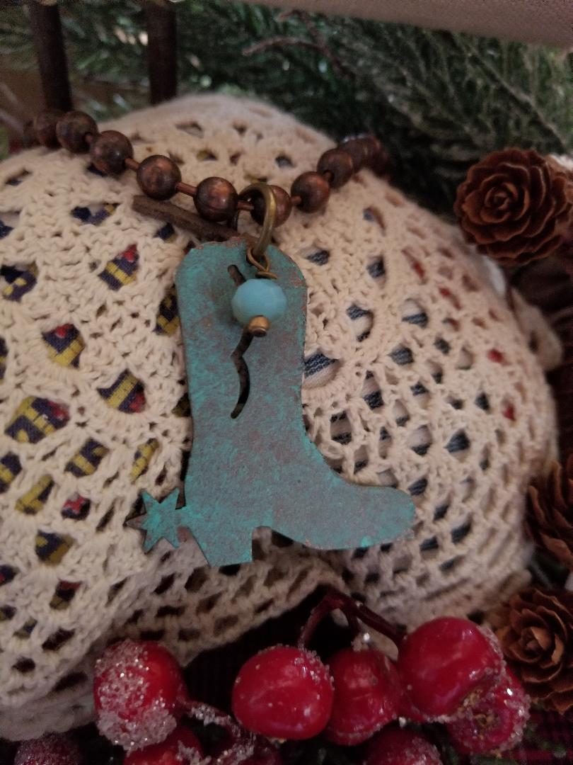 cowgirl boot necklace