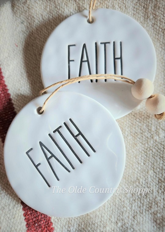 FAITH beaded ornament