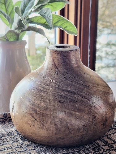 modern wood vase