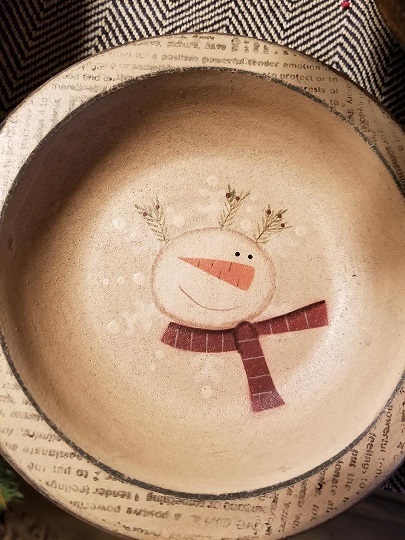 christmas snowman bowl