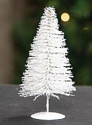 snowy white pine tree on stand